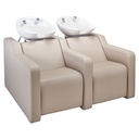 ALBA SOFA Bac shampoing 2 places - (Couleur de la vasque: Blanc, Couleur de revêtement: P3 - Crème)