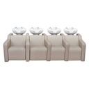  ALBA SOFA VIBROMASSAGE 4-zits shampoobakje  (Bekken: Blanc, Couleur de revêtement: P3 - Crème)