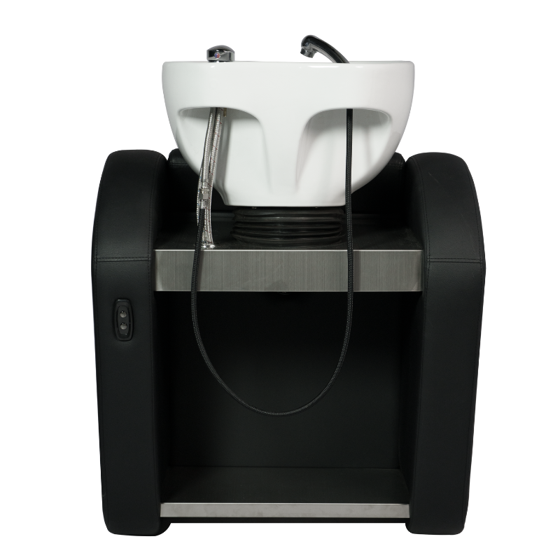 ROMA RELAX VIBROMASSAGE Bac Shampoing - mobilier salon de coiffure vu de derrière - vasque blanche - mobilier coiffure - meuble coiffure - malys equipements